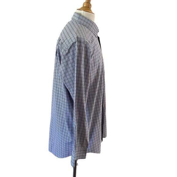 David Donahue Men’s Trim Long Sleeve Shirt Blue Plaid Size 17.5 34/35. - Picture 5 of 13
